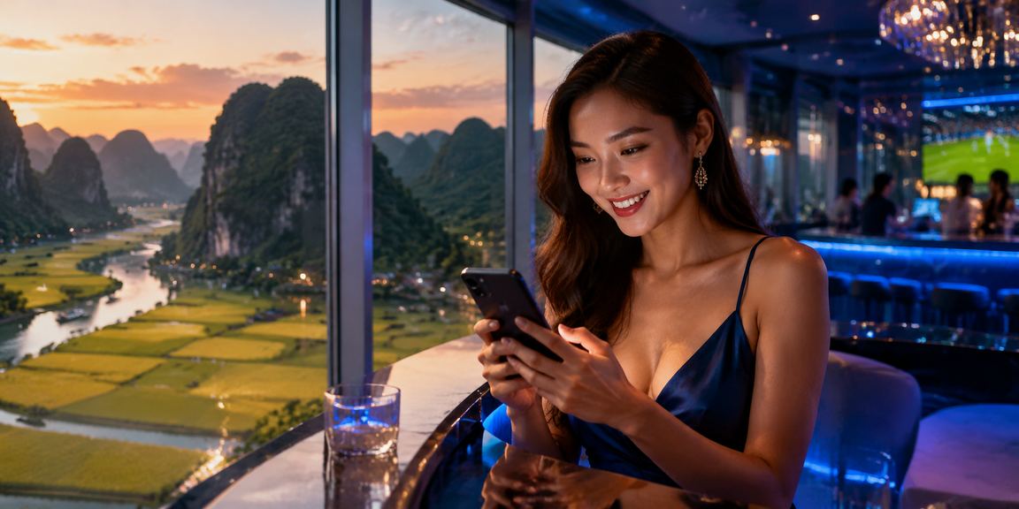 Người dùng tại Ninh Bình dùng điện thoại kiểm tra cấp VIP và điểm tích lũy trong ứng dụng casino